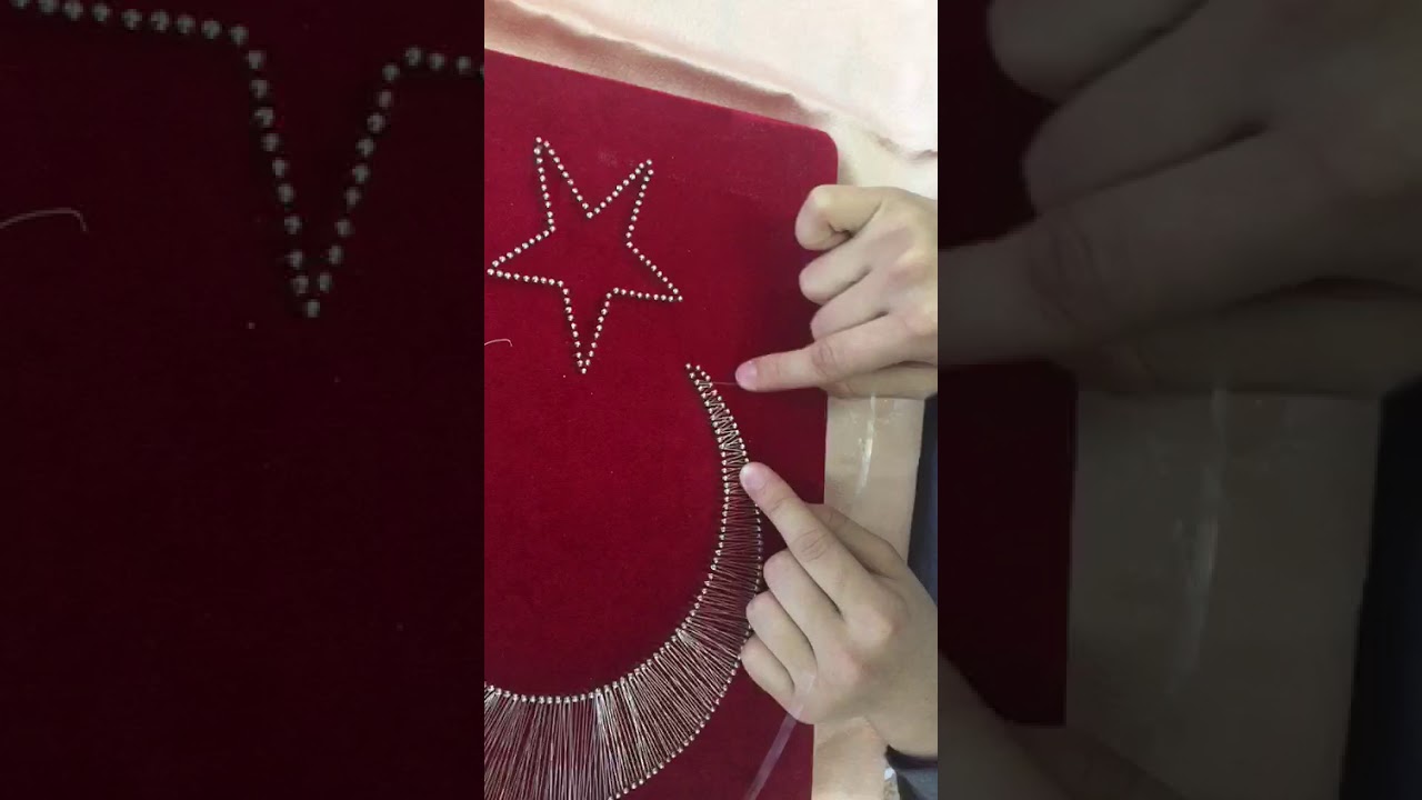 Filografi Sanatı Yeni Başlayanlar için Ay Yıldız Türk Bayrağı Çalışması Alt Örgü