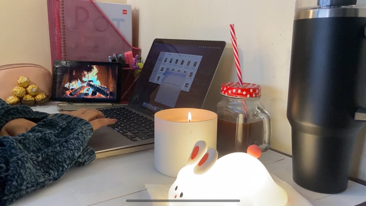 Study With Me | Firewood Sounds, Hot Chocolate & Focus 🔥🍫