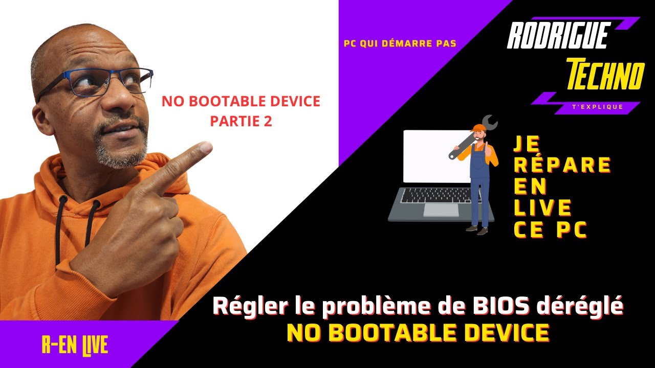 Comment réparer erreur NO BOOTABLE  DEVICE sur un pc qui ne conserve pas la configuration BIOS