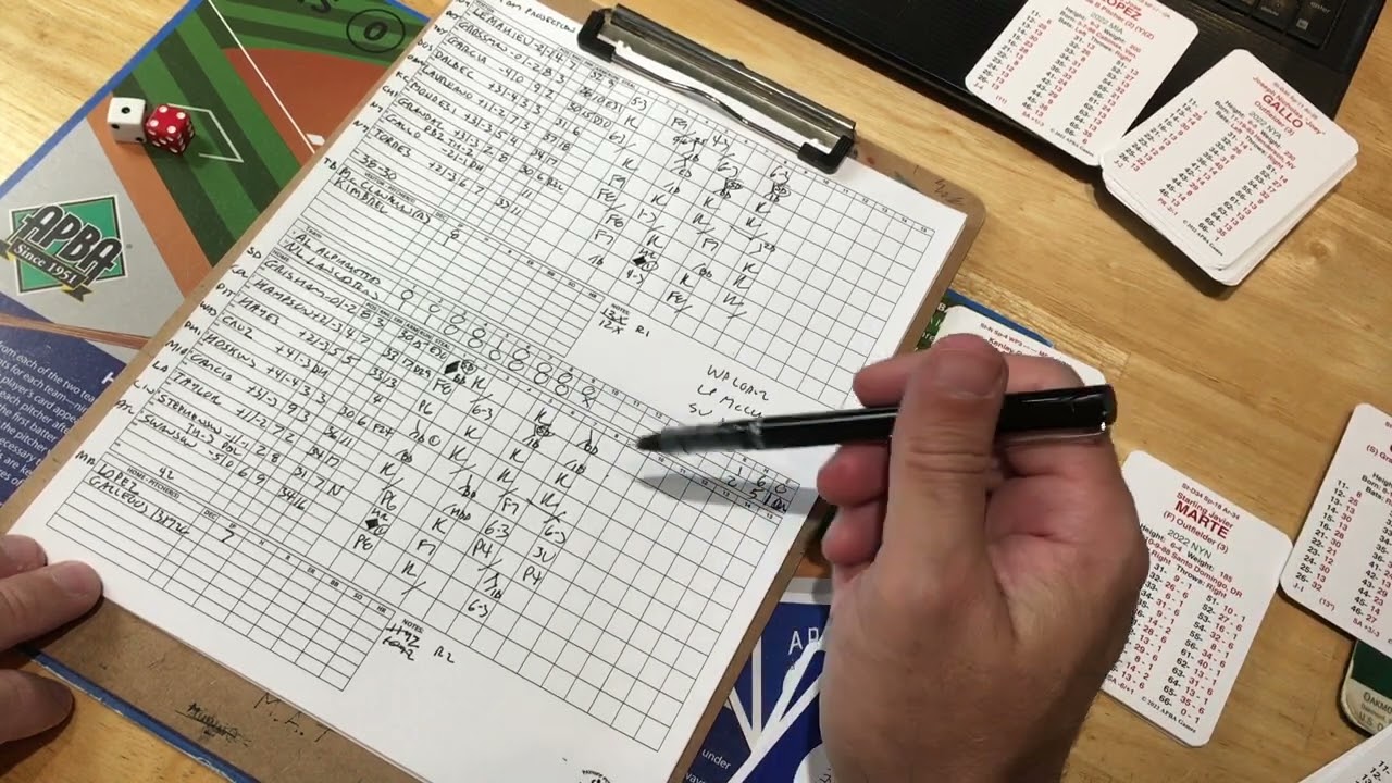 APBA Master Game tutorial series - last inning of demo game