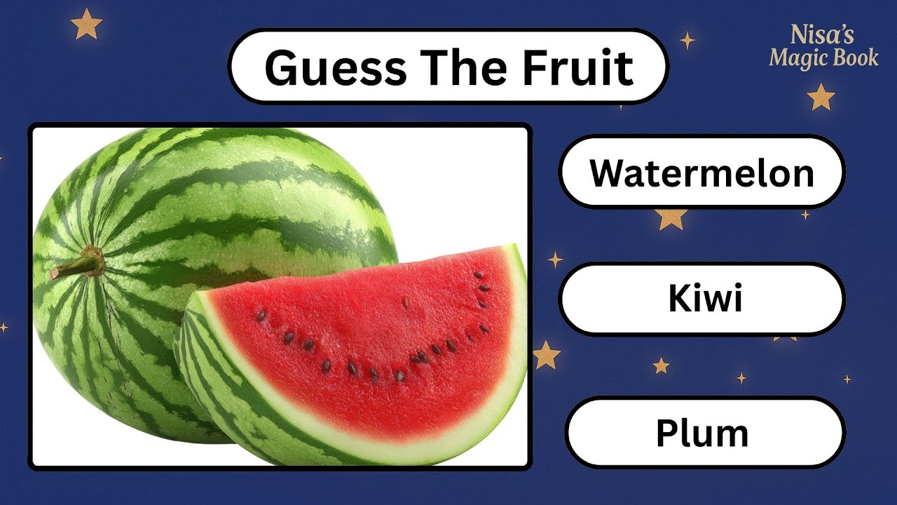 Fruit Quiz for Kids 🍎🍌🍓| Part 1 | Fun & Educational Toddler Learning | Nisa's Magic Book