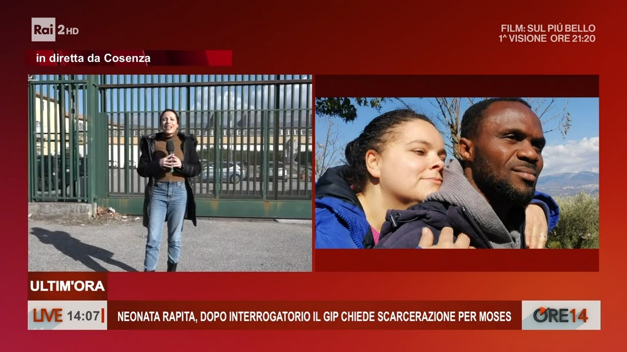Neonata rapita a Cosenza, disposta scarcerazione per Acqua Moses - Ore 14 del 24/01/2025