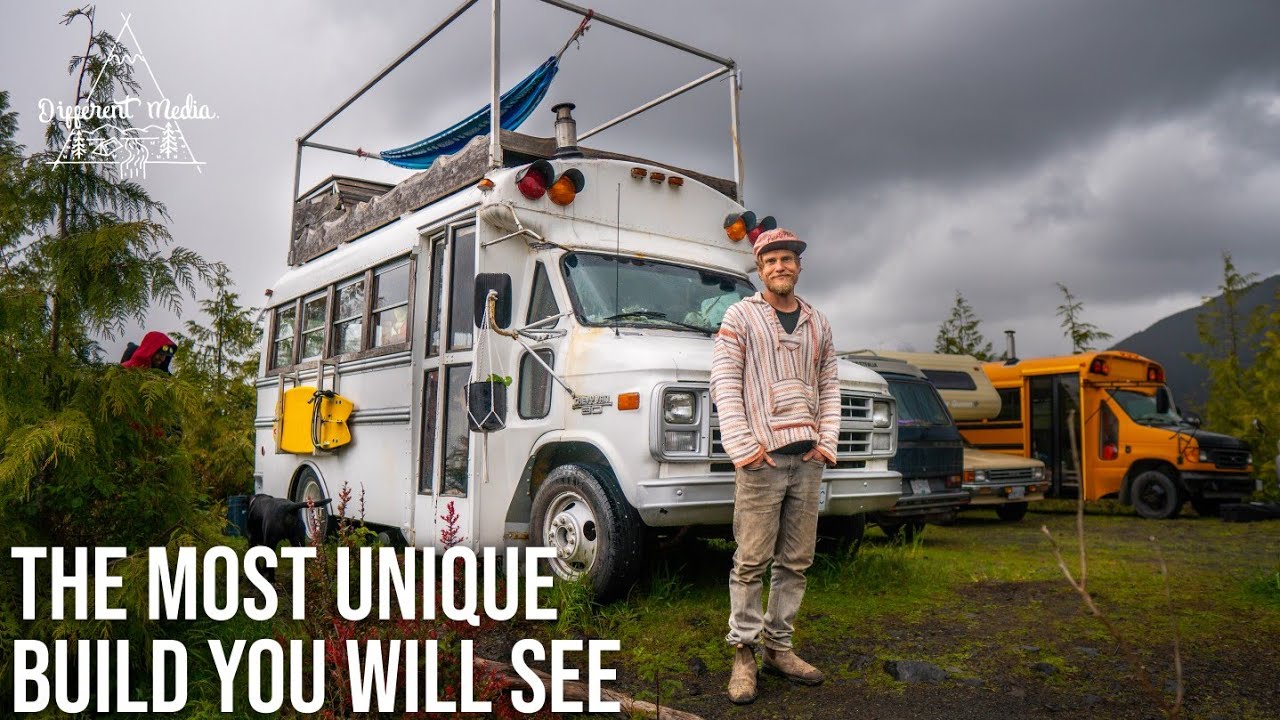 Man buys land by living in a school bus. This is most van lifers dream.