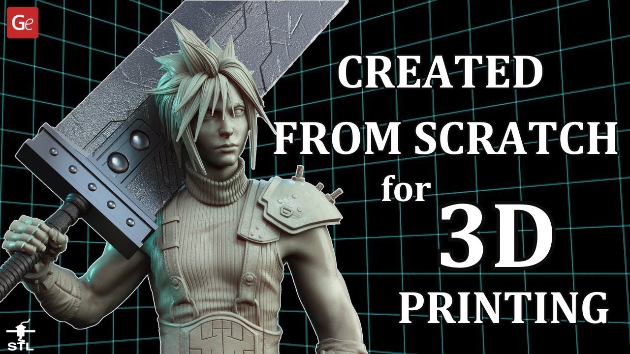 Cloud Strife STL files for 3D printing | Make Game Real