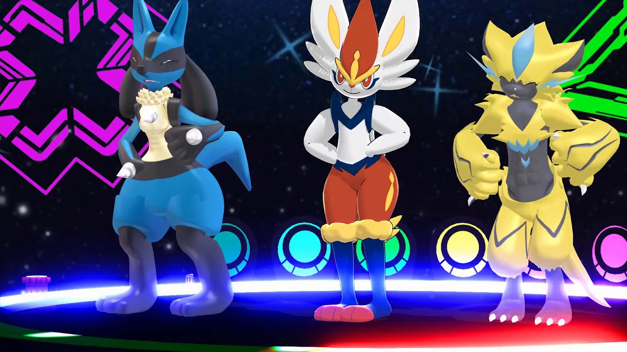 MMD Pokemon(Lucario,Cinderace,Zeraora) Ochame Kinou 🎶