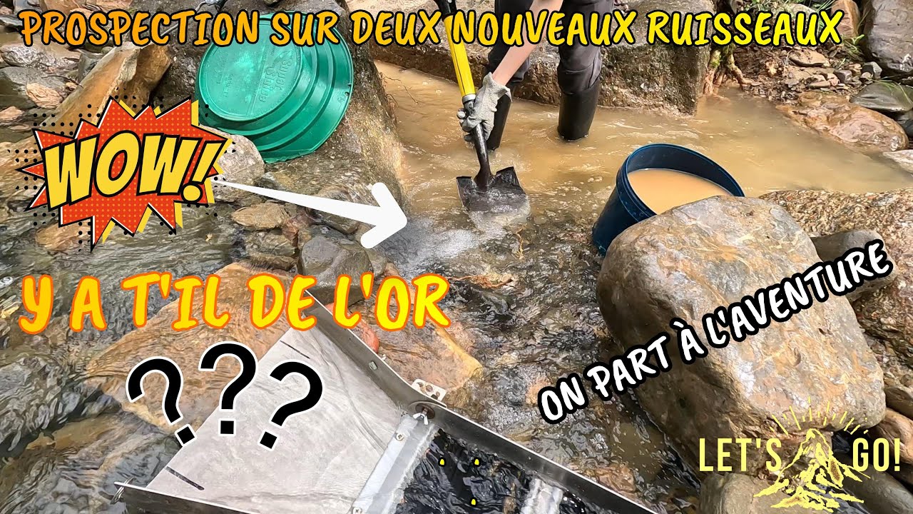 ORPAILLAGE. JE TROUVE DE L'OR DANS UN COIN PERDU !!!!  PROSPECTION  NOUVELLE RÉGION, DEUX RIVIÈRES.