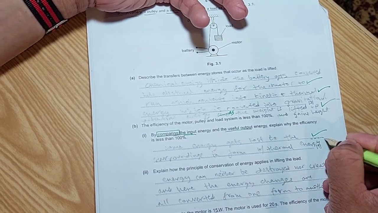 Energy and efficiency. Mock Examination for preparation of OLevel CAIE 