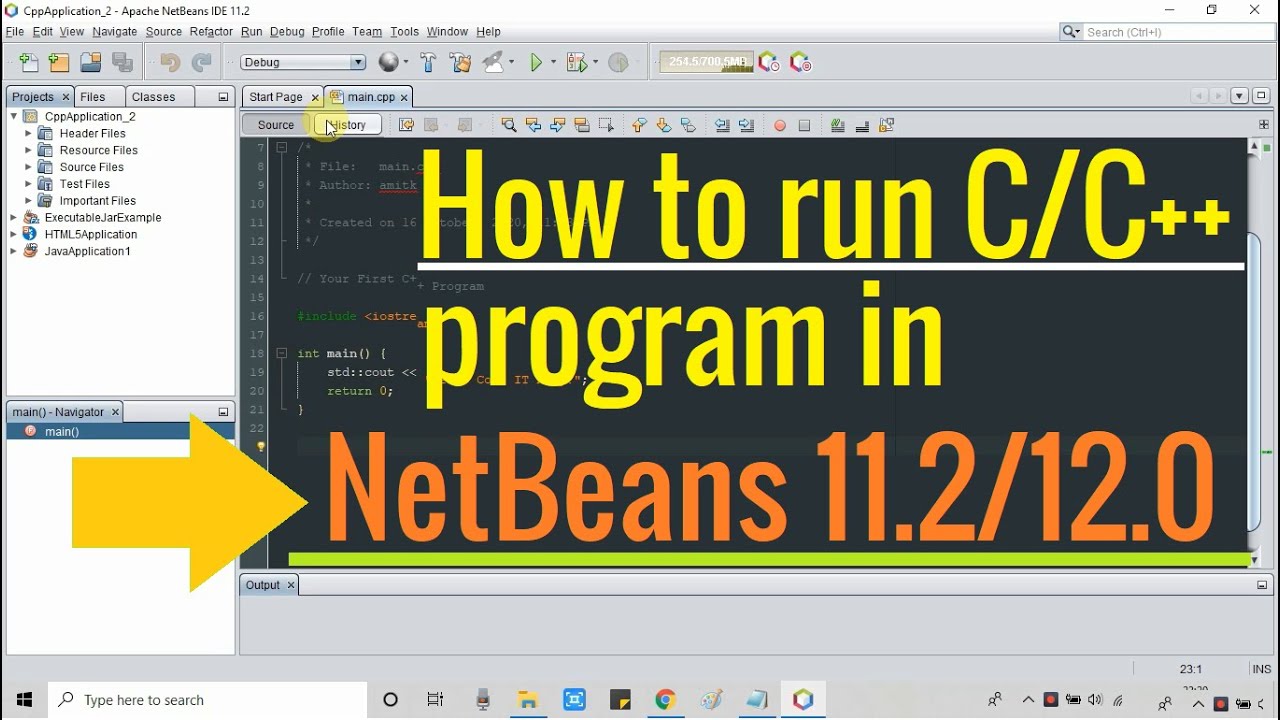 How to Run C/C++ Program in NetBeans 11.2 on Windows 10?