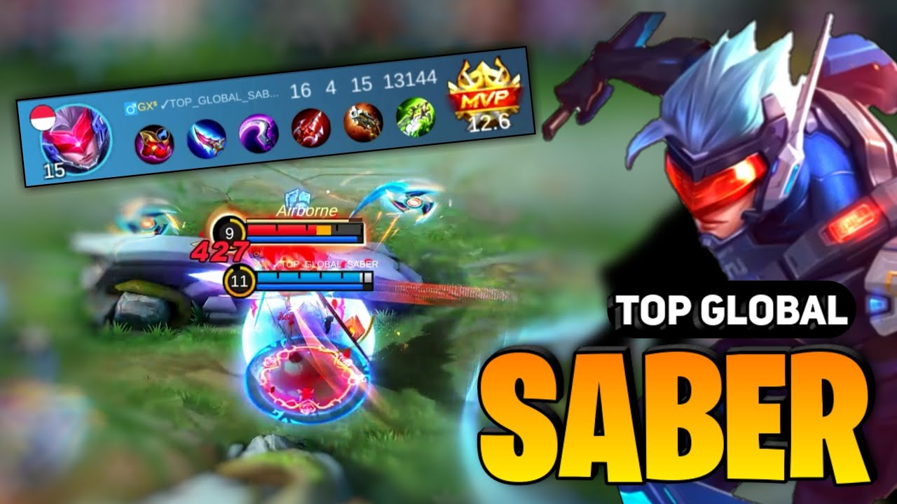 Saber Best Build 2023 [ Saber Top Global Gameplay ] By saberxamon - Mobile Legends