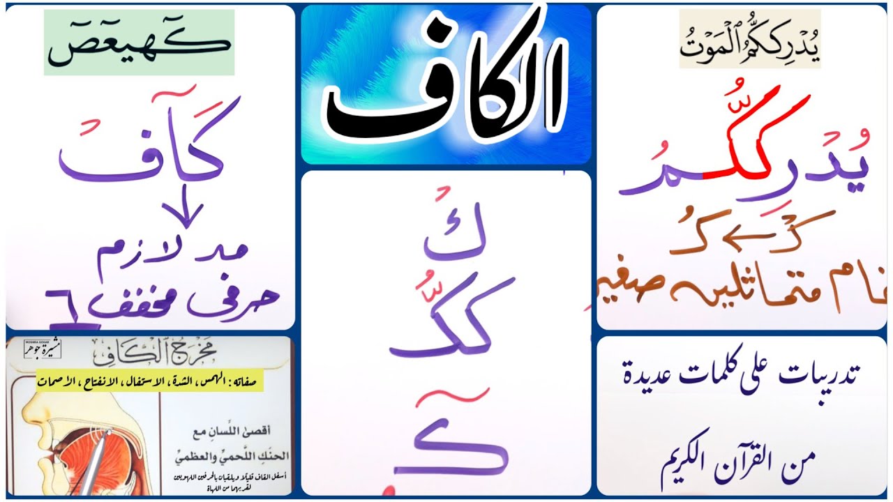 📣(٢٧)(حرف الكاف) ﴿ یُدۡرِككُّمُ ﴾ ﴿ كٓهيعٓصٓ ﴾ كيف يُدغم في مثيله وفي الحروف المقطعة؟ Alkaf letter