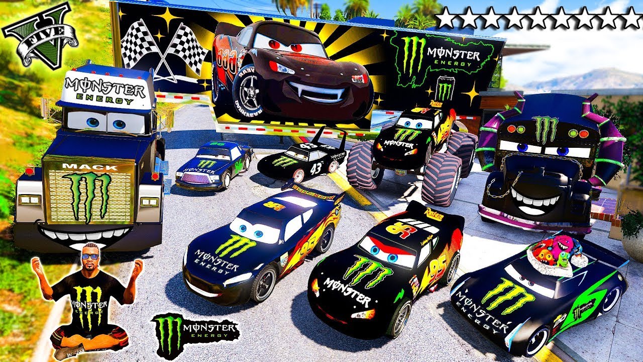 GTA 5 - Stealing Mcqueen Monster Cars with Franklin! (Real Life Cars 