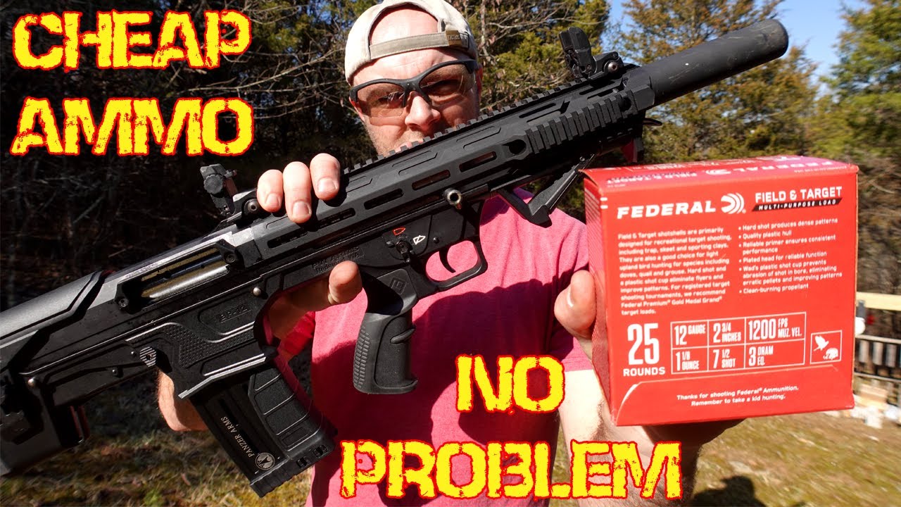 Shoot the Panzer BP-12 Bullpup 12 Gauge Shotgun on any cheap ammo!