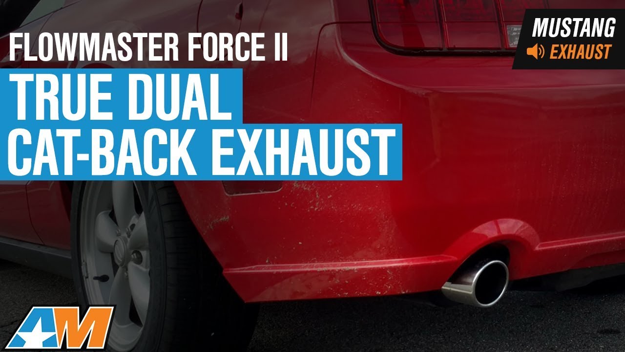 2005-2009 Mustang V6 Flowmaster Force II True Dual Cat-Back Exhaust Sound Clip & Install