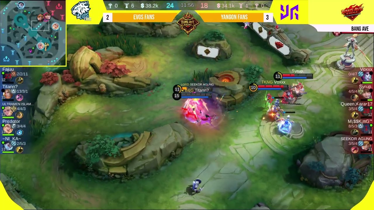 ROOM TOURNAMEN CASTER BANG AVE TIKTOK | MATCH 6 EVOS FANS VS YANGON  FANS
