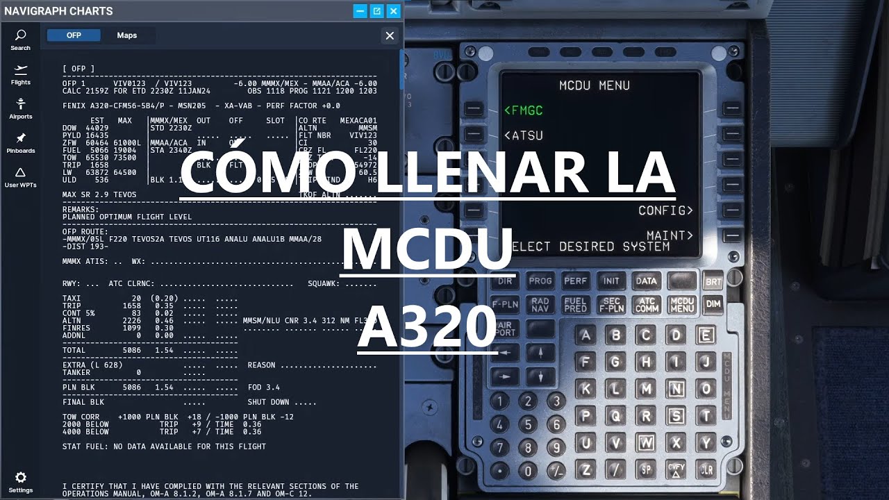 ¿Cómo llenar la MCDU en AIRBUS? / Tutorial Completo en Español / FENIX A320-200
