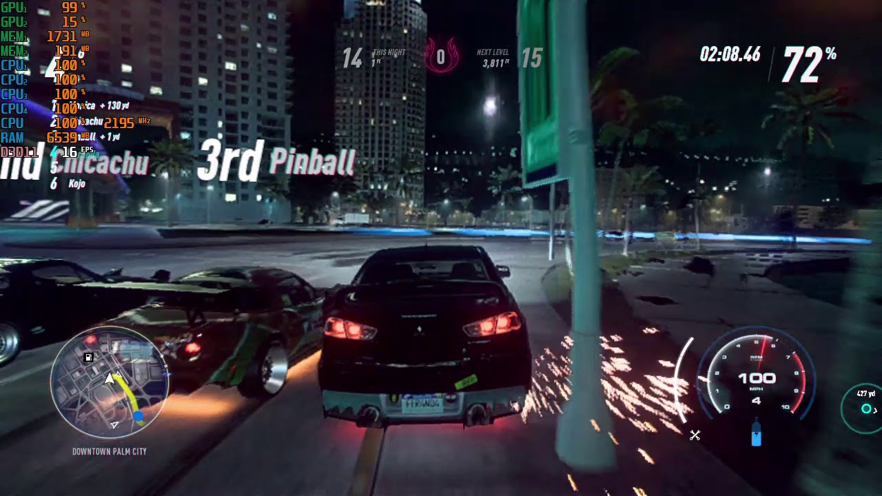 NFS Heat on i5 5200U 2.2ghz | 8GB RAM | Nvidia Geforce 930M 2GB