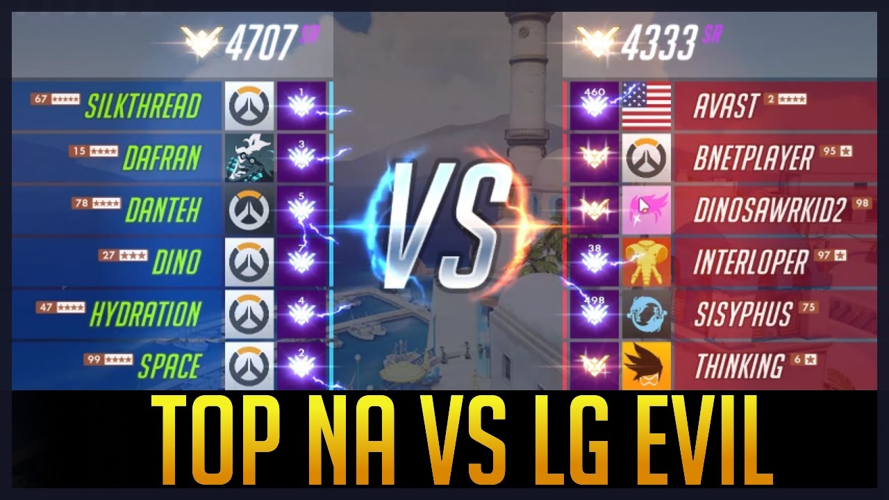 Highest Ranked NA Overwatch Players vs LG Evil (4707 vs 4333)