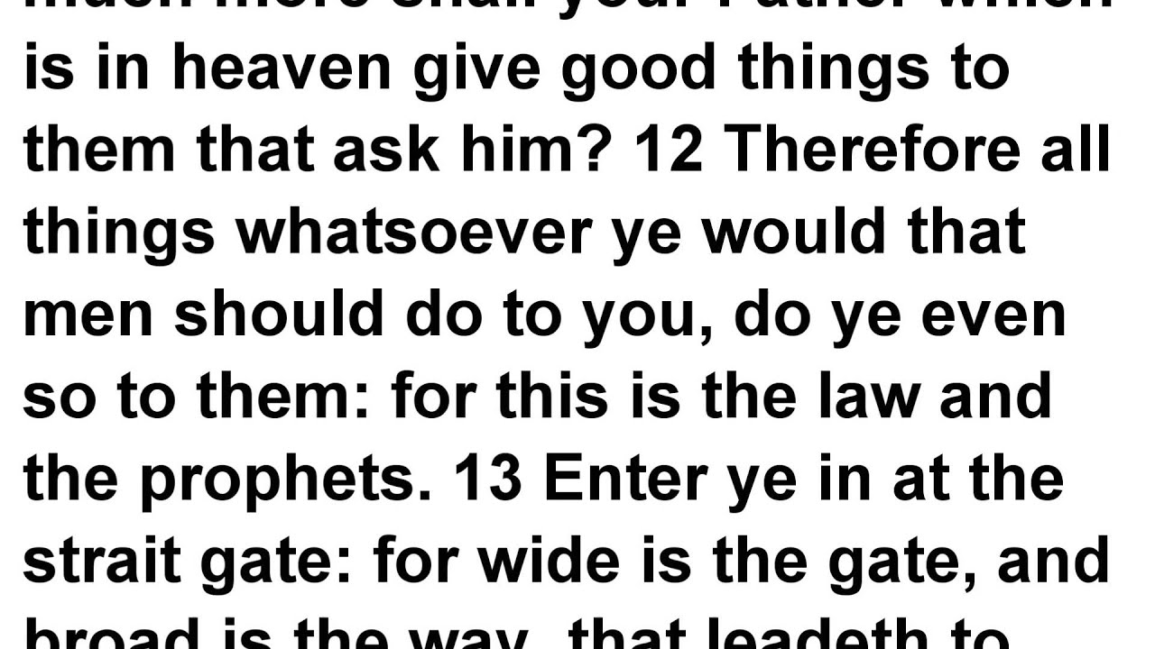 Matthew 7 KJV Read Along Audio Bible with Scrolling Text