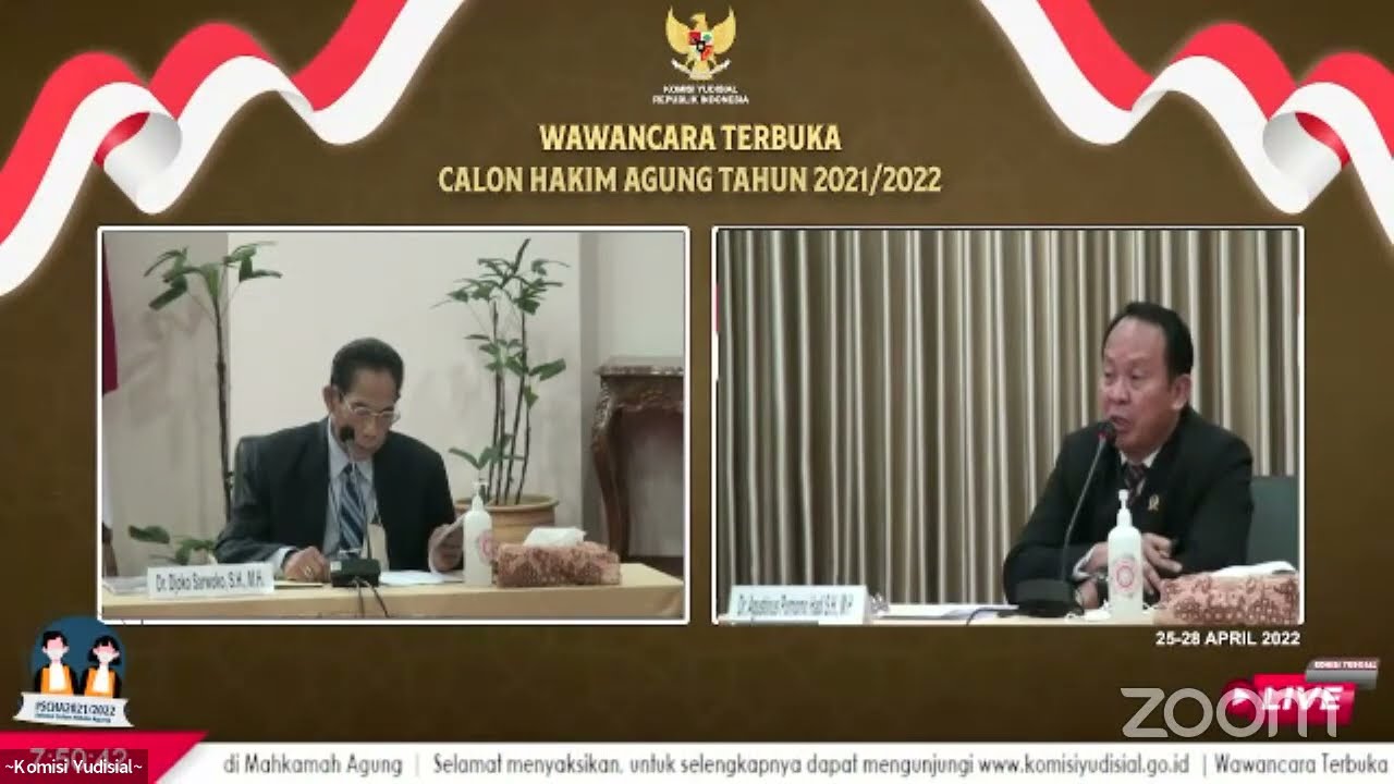 [LIVE] WAWANCARA TERBUKA SELEKSI CHA & CALON HAKIM AD HOC DI MA TAHUN 2021/2022 (HARI IV)