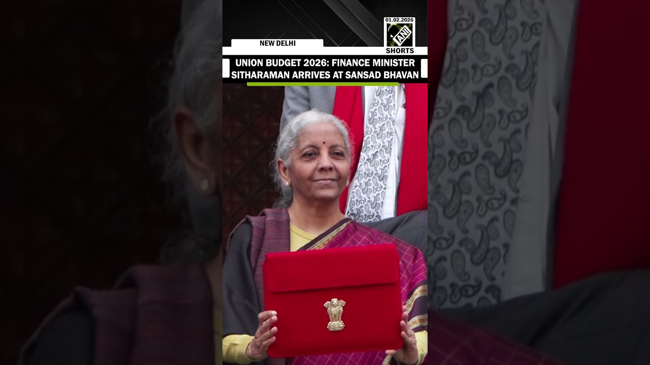 Union FM Nirmala Sitharaman arrives at Sansad Bhawan for Union Budget 2026-27 presentation