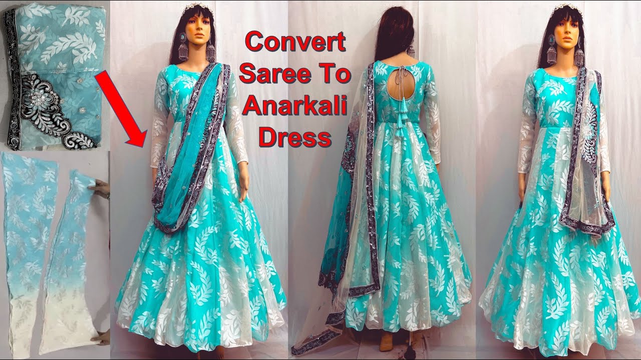 Anarkali Gown Cutting & Stitching Full Tutorialसाड़ी से ज्यादा घेर वाला गाउन बनानेका सबसे आसान तरीका