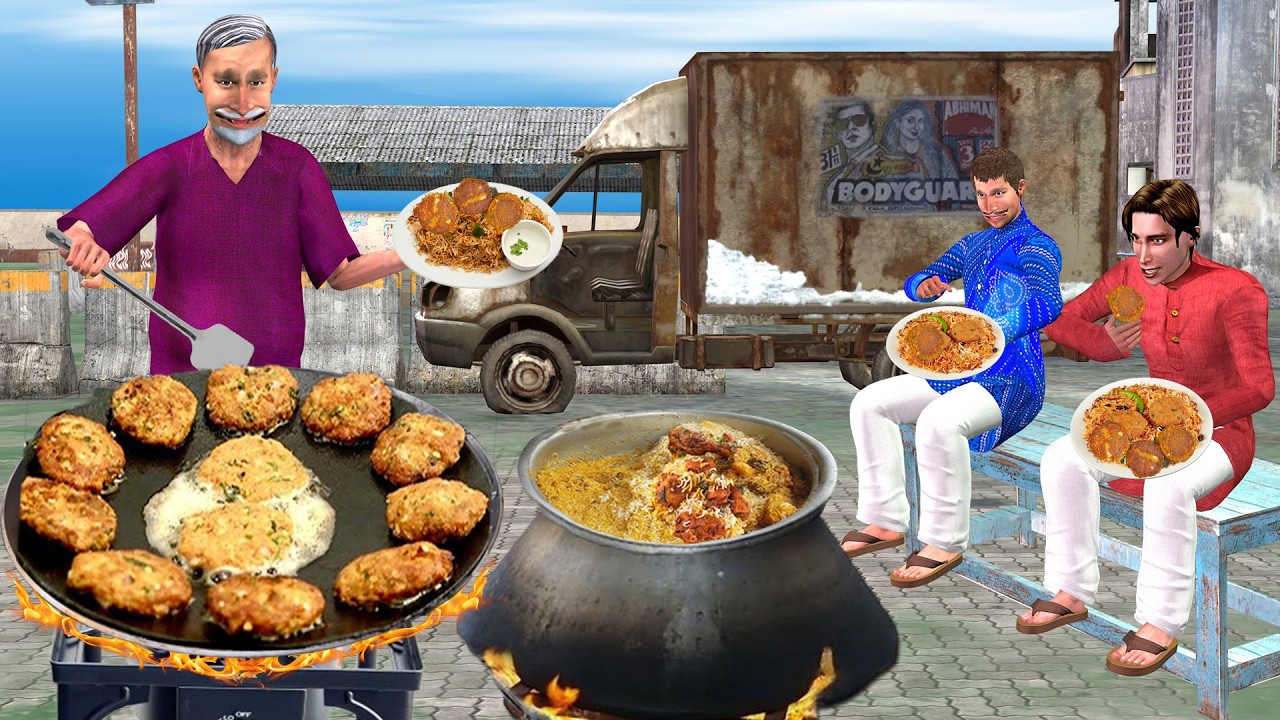 Kebab + Biryani = Kebab Biryani Famous Street Food Hindi Kahani Hindi Moral Stories New Comedy Video