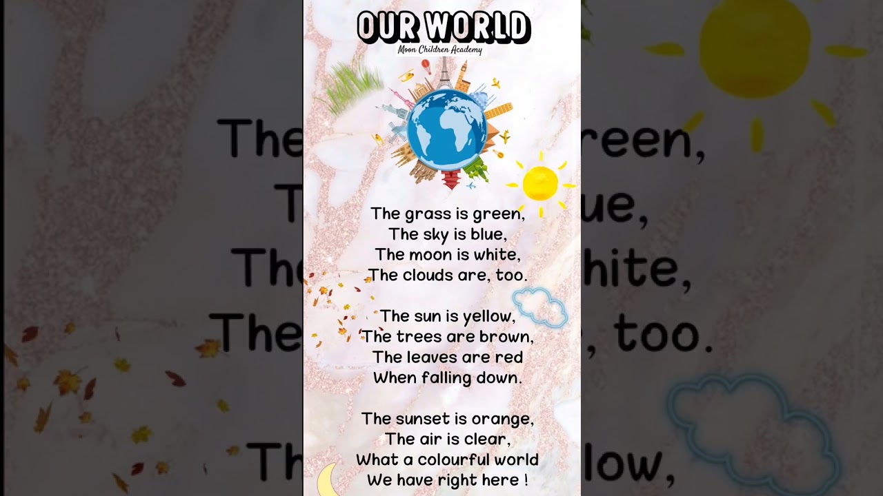 Our world 🌍poems in english|English poem for children| short#Cocomelon #nimbookids #poem #kids