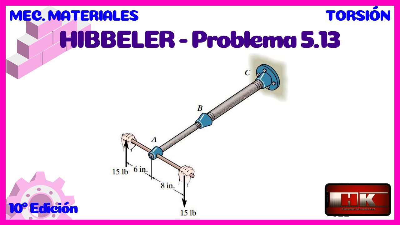 Problema 5.13. TORSIÓN. Mecánica de Materiales Hibbeler 10.