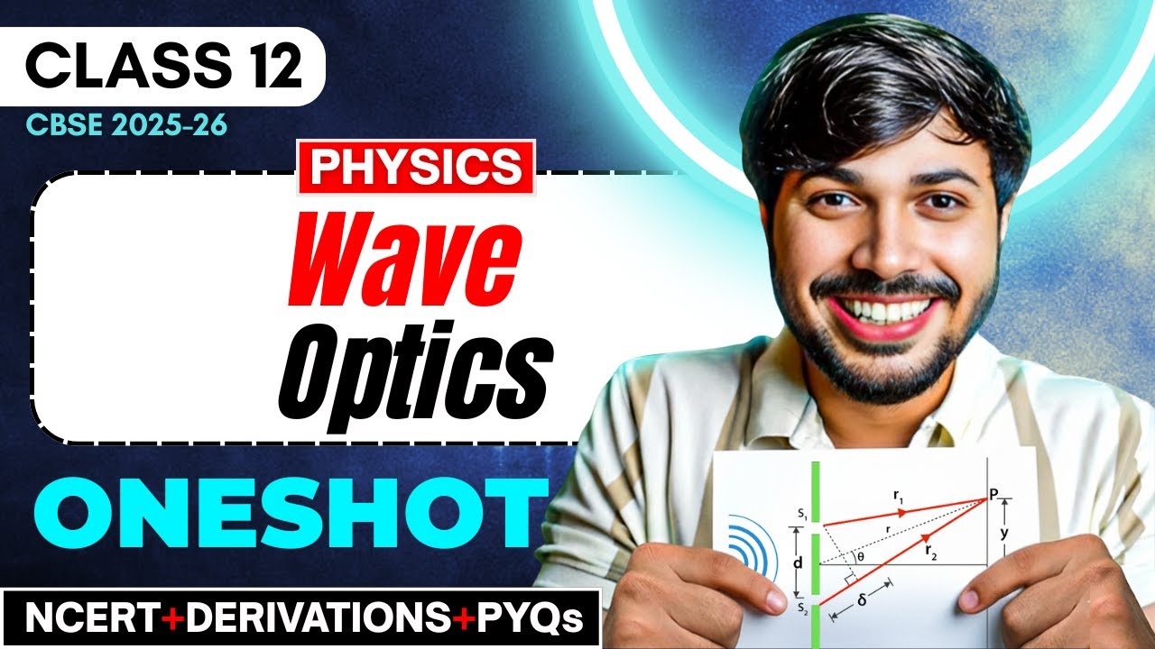 Wave Optics Detailed Oneshot + PYQ Chapter 10 Class 12 Physics CBSE 2025-26🔥