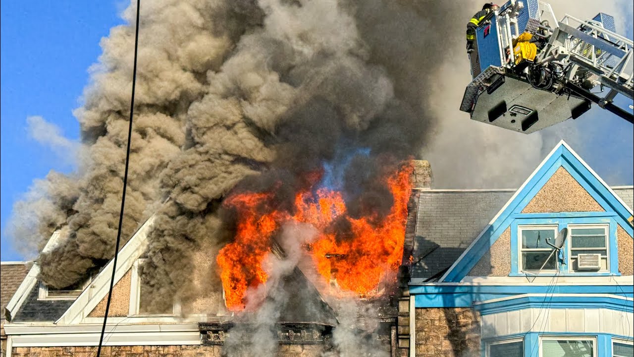 3-Alarm fire engulfs Reading home, resident and firefighter injured