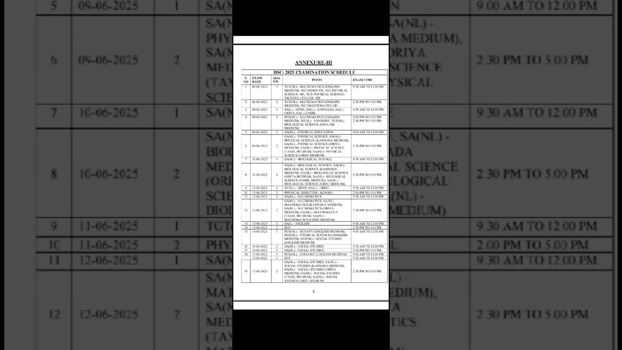 AP DSC 2025 Exam time schedule #tet#ctet#latestnews #educational