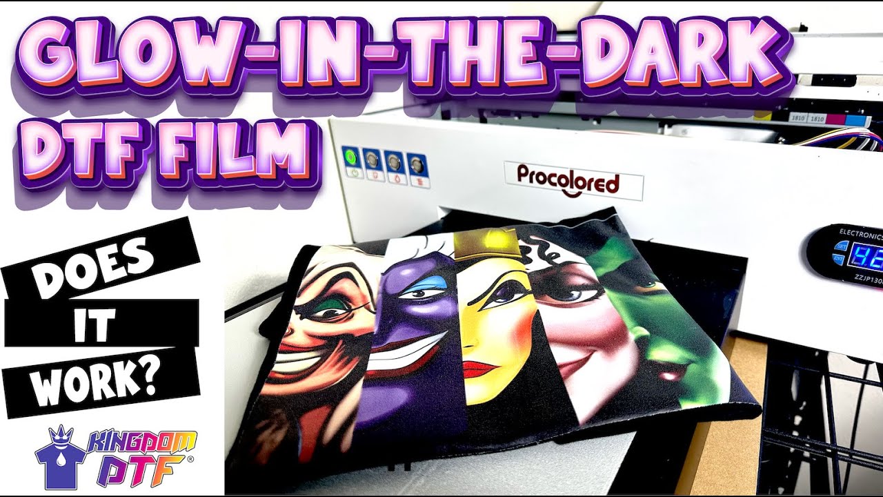 NEW! GLOW IN THE DARK DTF FILM TEST AND REVIEW | DIRECT TO FILM T-SHIRT PRINTING