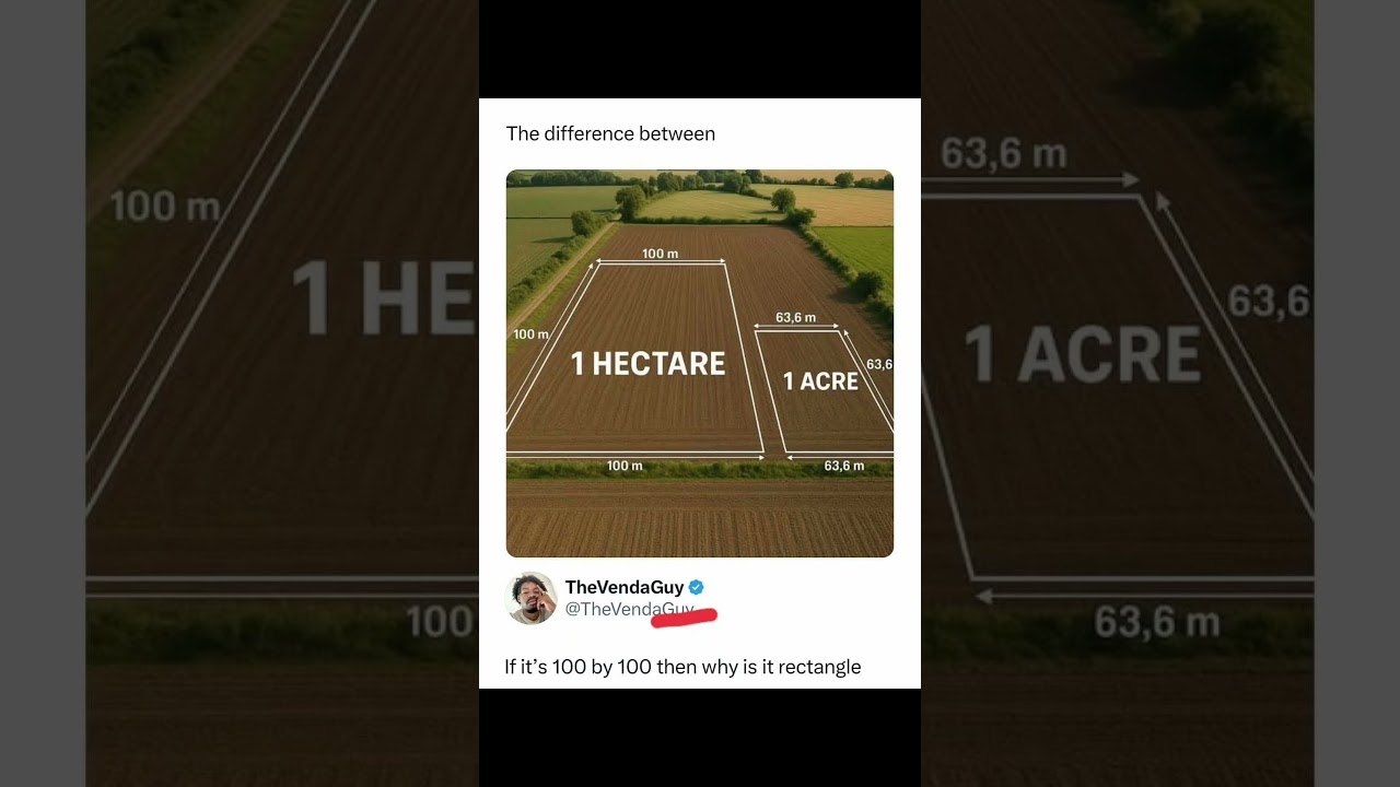 The difference between 1 hectare and 1 acre