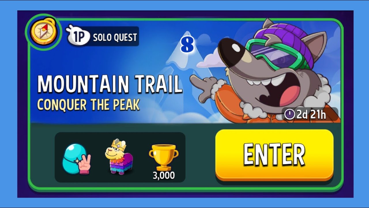 Mountain trail solo challenge|solo quest 8|part1|match masters
