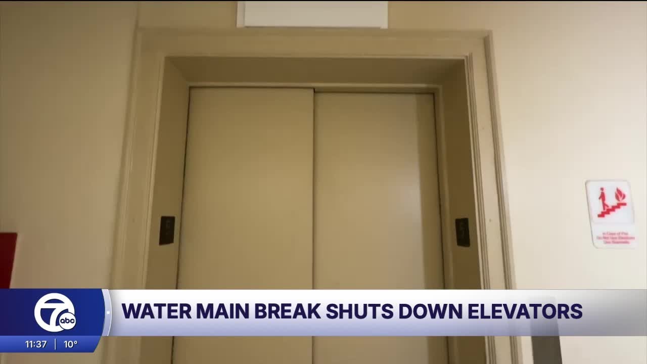 Detroit apartment elevators down after water main break, seniors struggle with stairs