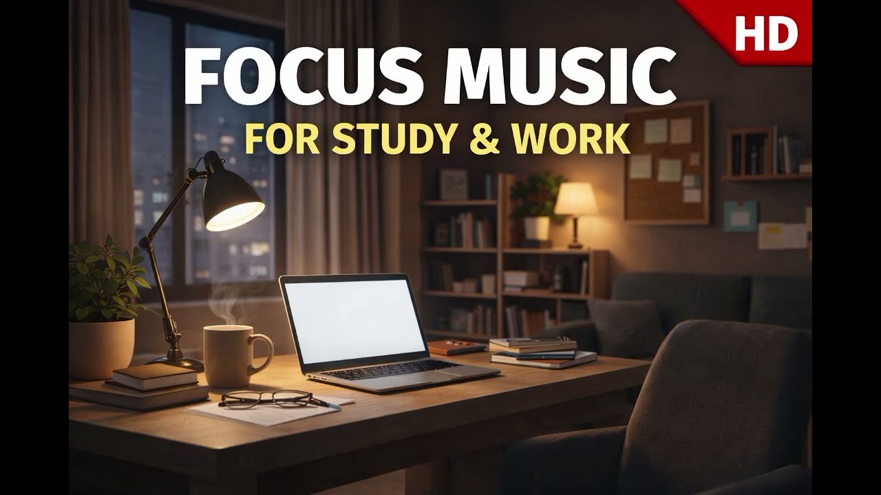 Focus Music for Study & Work | Cozy Night Office (No Vocals)