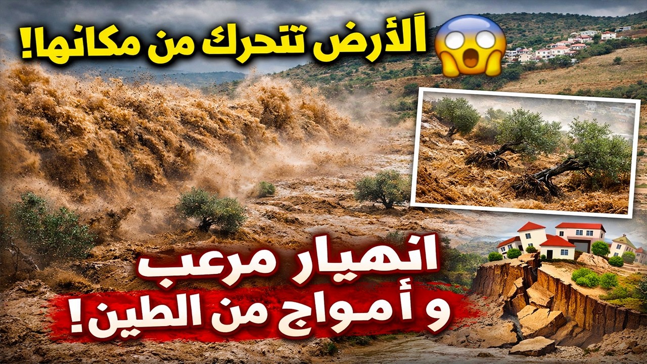 الأرض تتحرك من مكانها! مشاهد مرعبة لانجراف تربة جارف في تازة يهدد الفلاحين والساكنة ⛰️😱