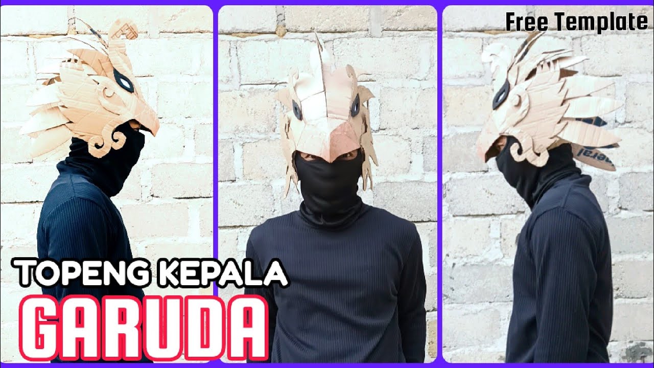 Cara Membuat Kostum Karnaval Kepala Garuda Burung Dari Kardus Bekas