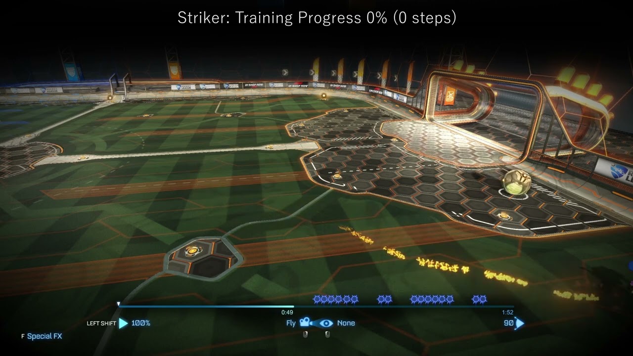 Rocket League: Striker trained with Deep Reinforcement Learning