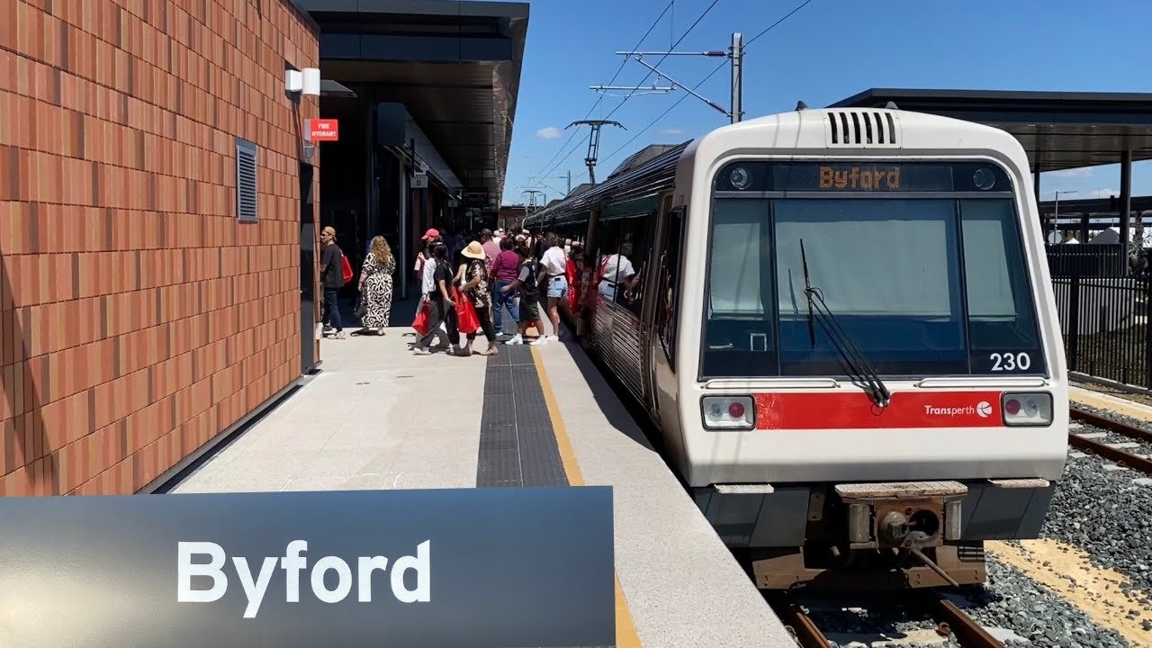 Trains at Byford Station