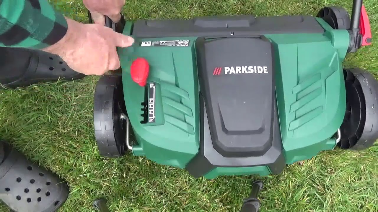 Wertykulator aerator Parkside PLV 1500 B1 i niespodzianka Dudek na działce / Upupa epops