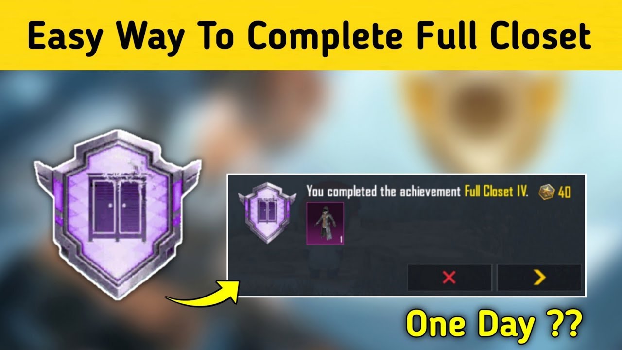 How to complete full closet achievement in bgmi // Easy way to complete full closet achievements