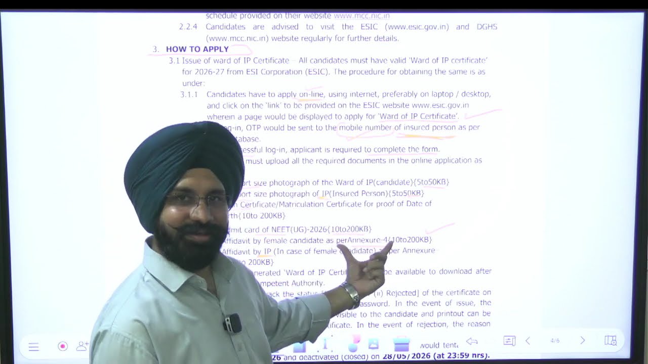 Ward of IP Certificate - Compulsory for IP Quota seats in ESIC Medical Colleges - Last Date 05/28