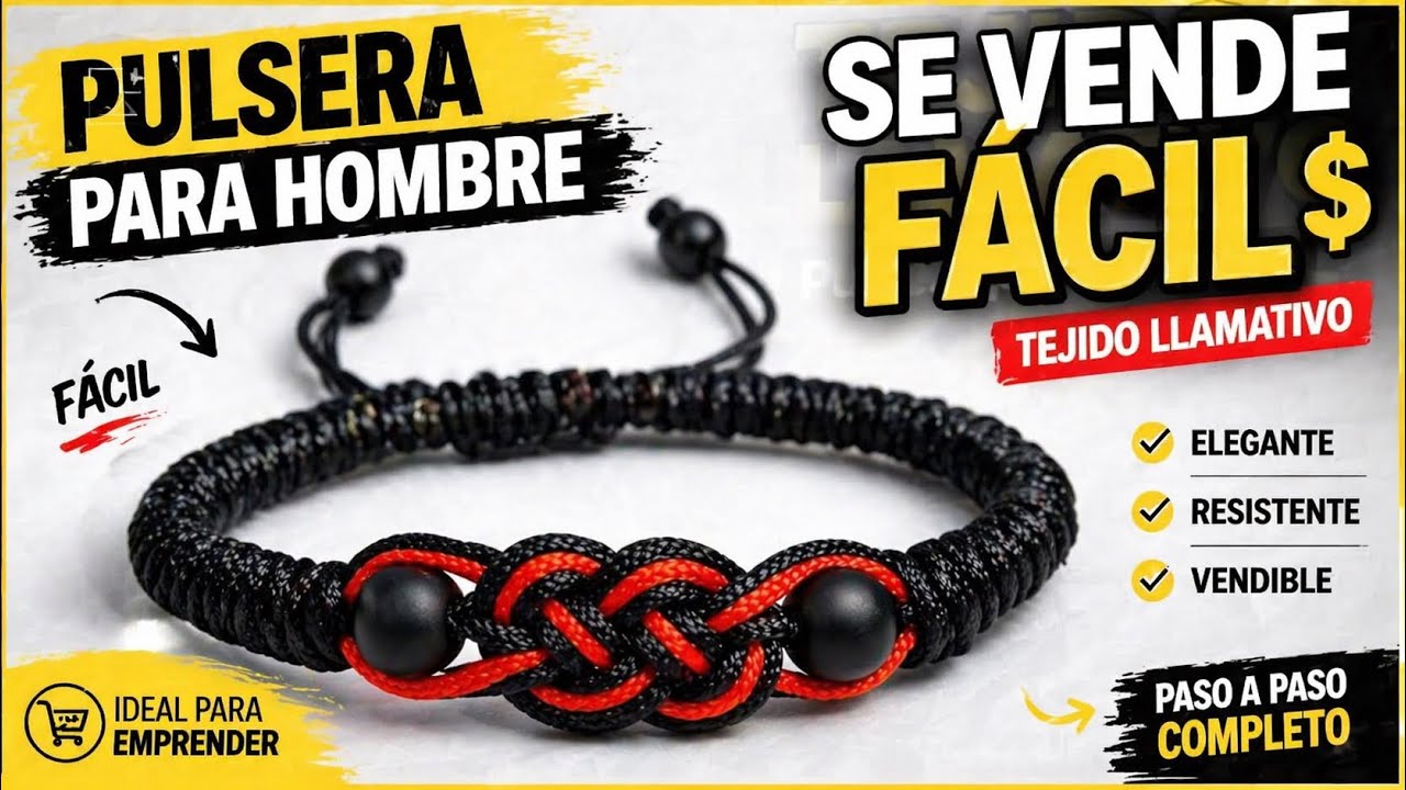 Tejido llamativo para pulseras de hombre | Paso a paso