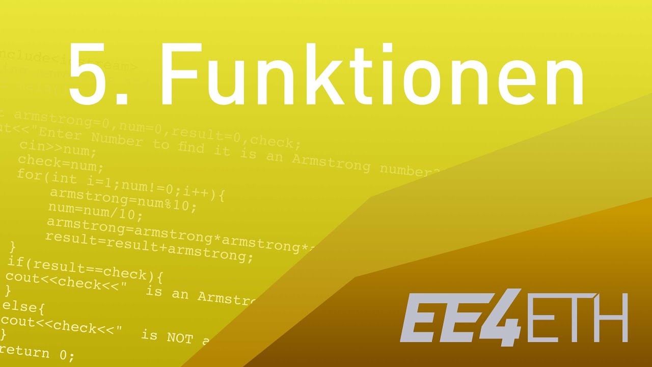 Funktionen | #05 Informatik 1 | EE4ETH