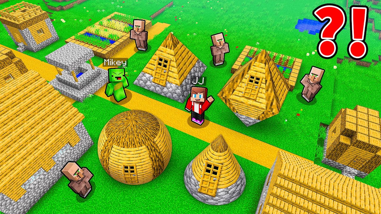 JJ and Mikey Found a FIGURE VILLAGE in Minecraft - Maizen