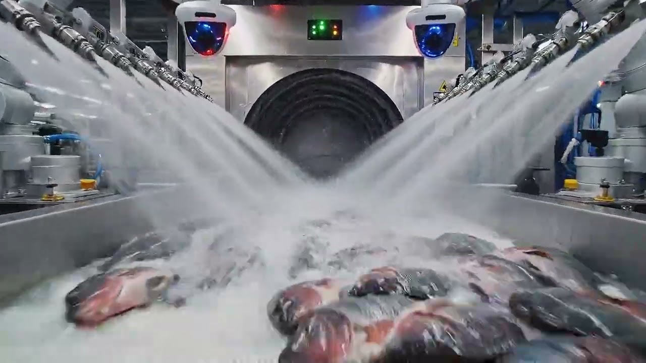 inside a Modern Salmon Process Plant |How to catch fishing part 1