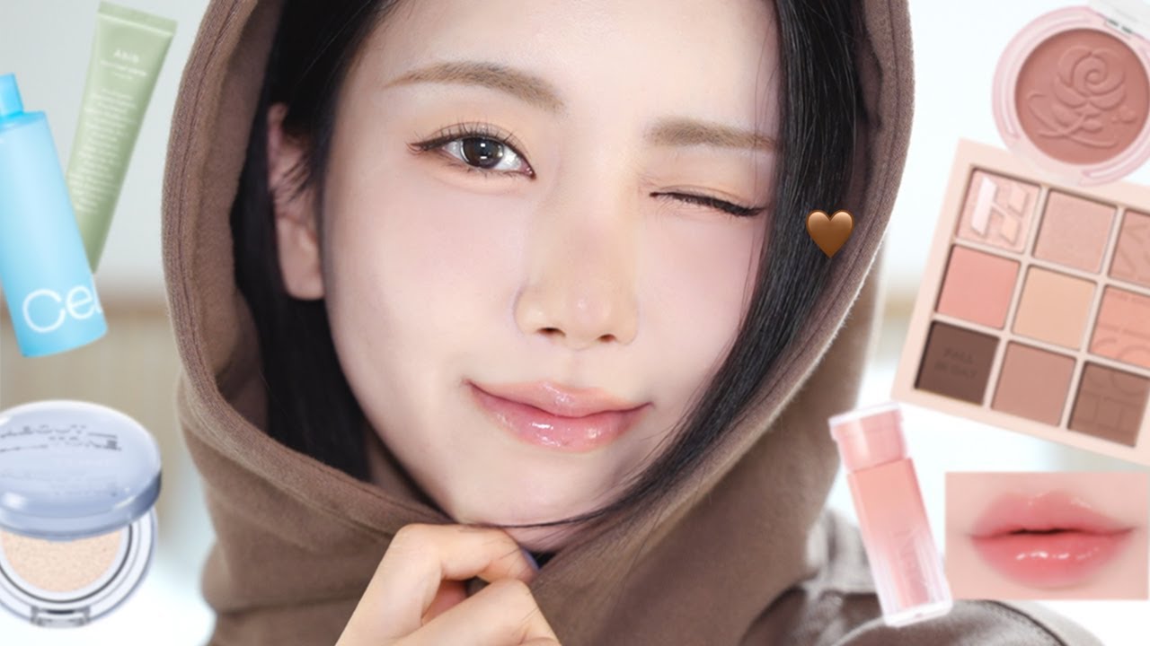 고소한 두유 라떼 메이크업 GRWM 🤎🥛 미지근 멀멀 색조 추천! 뮤드 브로우카라, 홀리카 폴인오트, 페리페라 장미멀멀해, 투에이엔 틴트