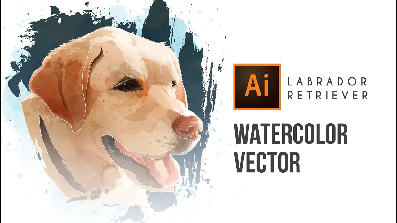 Time Lapse Adobe Illustrator: Dog watercolor painting