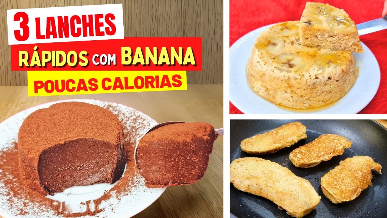 3 RECEITAS de 5 MIN com BANANA! Sem Açúcar e Trigo, Fáceis, Poucas Calorias e Saudáveis